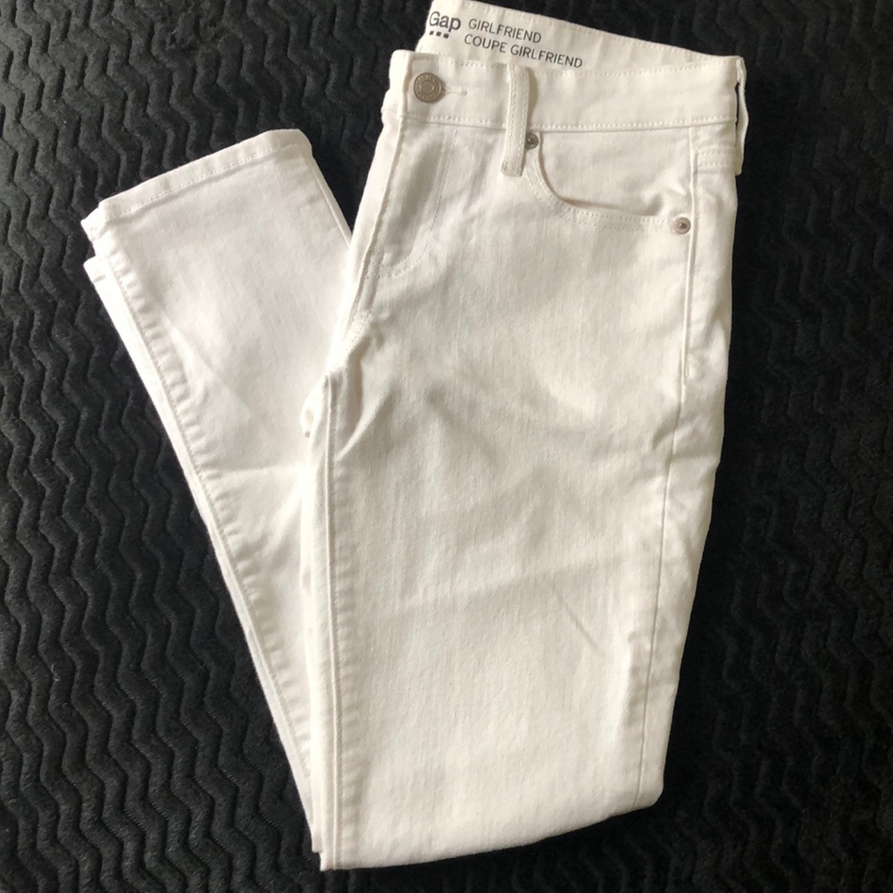 Gap White Girlfriend Jeans